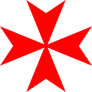 Red Maltese Crosson Black Background PNG image