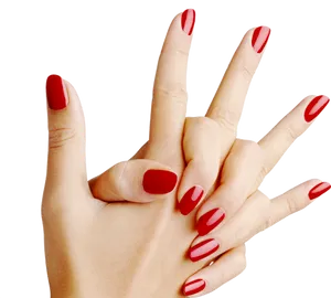 Red Manicured Nails Hand Gesture
