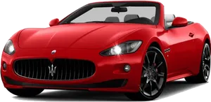 Red Maserati Convertible Sports Car PNG image
