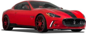 Red Maserati Gran Turismo Side View PNG image