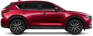 Red Mazda Crossover S U V Side View PNG
