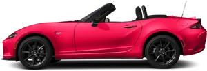 Red Mazda M X5 Miata Convertible Side View PNG
