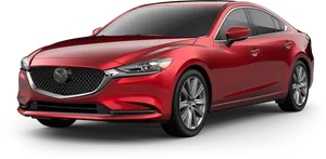 Red Mazda Sedan Profile View PNG image