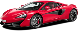 Red Mc Laren540 C Supercar Side View PNG image