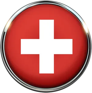 Red Medical Cross Button PNG image