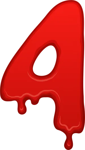 Red Melting Letter A Graphic PNG image