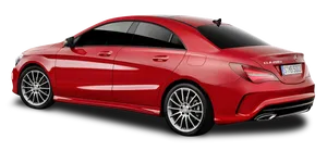 Red Mercedes Benz C L A200 Side View PNG image