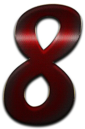 Red Metallic Number8 PNG image