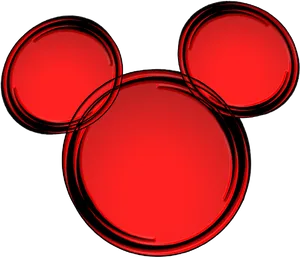 Red Mickey Mouse Ears Graphic PNG image