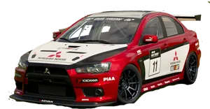 Red Mitsubishi Rally Car Transparent Background PNG image