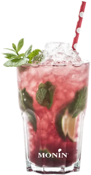 Red Mojito Cocktail Glass PNG image