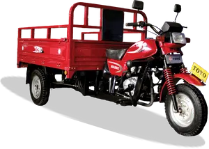 Red Motorized Rickshaw PNG image