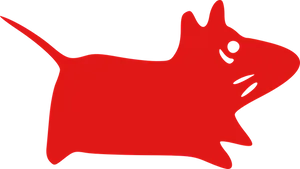 Red Mouse Silhouette PNG image