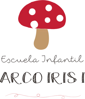 Red Mushroom Escuela Infantil Arco Iris Logo PNG image