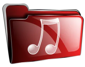 Red Music Folder Icon
