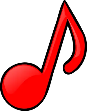 Red Musical Note Graphic PNG