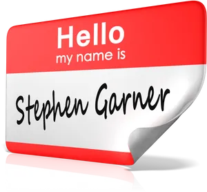 Red Name Tag Design Stephen Garner PNG image
