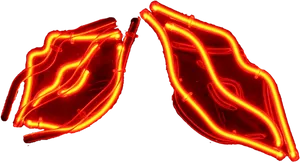 Red Neon Lips Sign PNG image