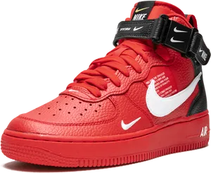 Red Nike Air Force Sneaker PNG image