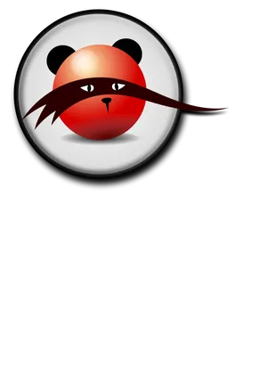 Red Ninja Panda Button PNG image