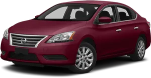 Red Nissan Sedan Profile View PNG image