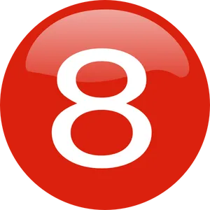 Red Number8 Icon PNG image