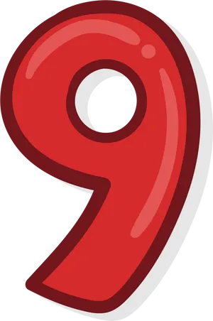 Red Number9 Illustration PNG image