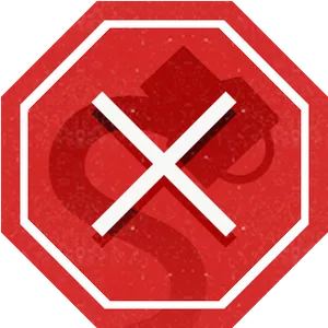 Red Octagon Stop Sign Graphic PNG image
