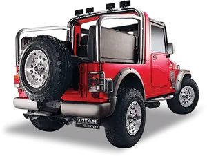 Red Off Road S U V Bolero Thar Adventure PNG image