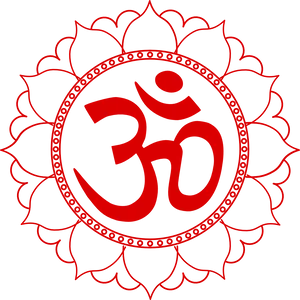 Red Om Symbol Black Background PNG image