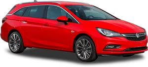 Red Opel Astra Sports Tourer Profile View PNG image