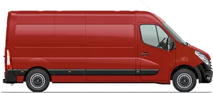 Red Opel Commercial Van Side View PNG image