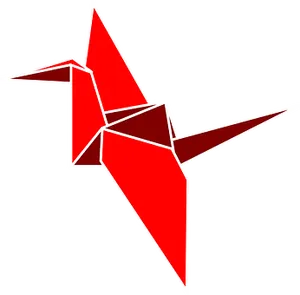 Red Origami Bird Graphic