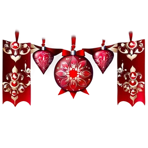 Red Ornament Background PNG Mby