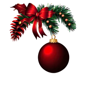 Red Ornament Decoration PNG Wqm