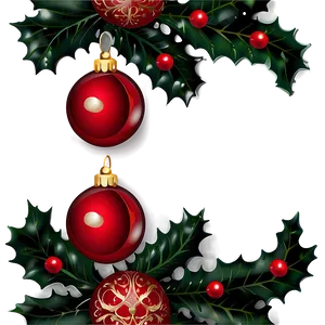 Red Ornament With Holly PNG Rkg PNG