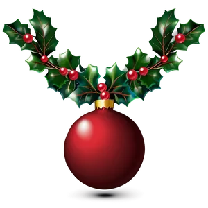Red Ornament With Holly PNG Xuw73 PNG
