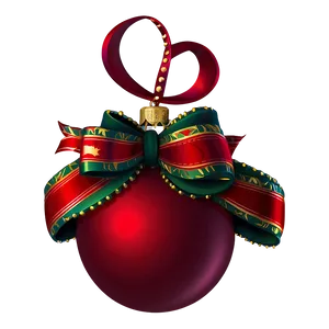 Red Ornament With Ribbon PNG 06212024