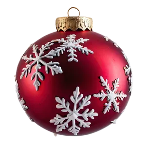 Red Ornament With Snow PNG Cut