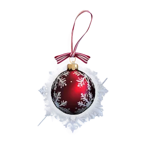 Red Ornament With Snow PNG Dwg