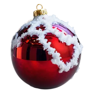 Red Ornament With Snow PNG Pdg26 PNG