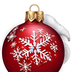 Red Ornament With Snow PNG Vec91 PNG