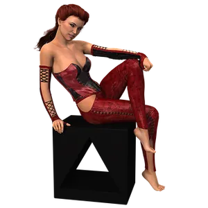 Red Outfit3 D Model