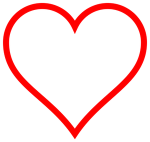 Red Outlined Black Heart