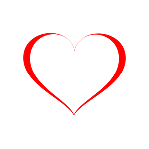 Red Outlined Hearton Black Background