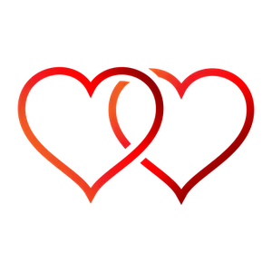 Red Outlined Heartson Black