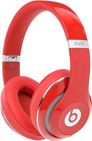 Red Over Ear Headphones PNG