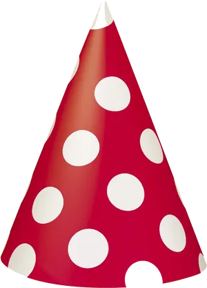 Red Party Hatwith White Polka Dots PNG image