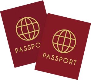 Red Passportswith Gold Emblem PNG image