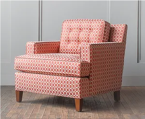 Red Patterned Club Chair PNG image